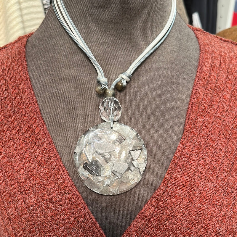 Circle Pendant on Adjustable Necklace