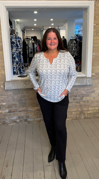 Soft Geo Notch Neck Top