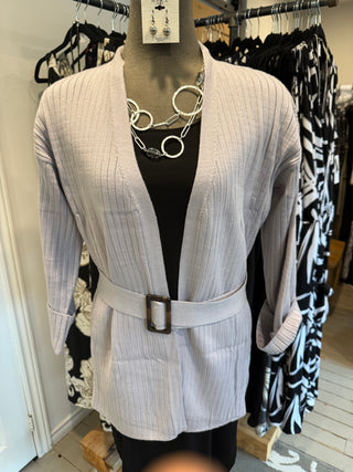 Essential Belted Ribbed Cardigan
