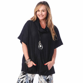 Mesh Relaxed Cowl Shirt