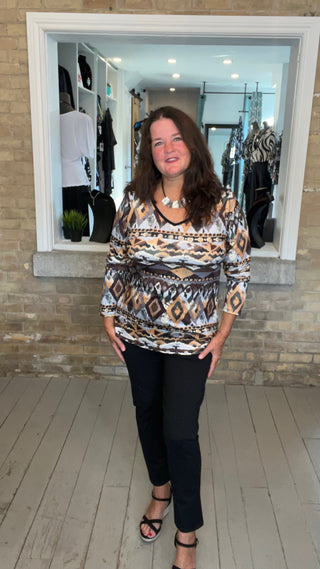 V Neck Sleeved Top