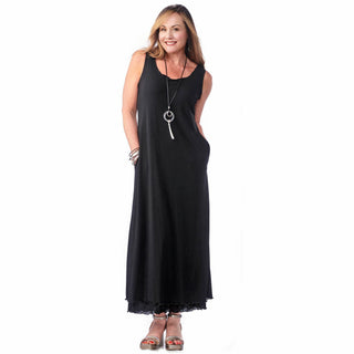 Gauze Long Pocketed Layered Dress