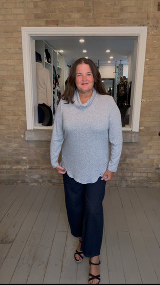 Ribbed Knit Cowl Sweater