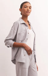 Modal Shirt Jacket - Heather Grey