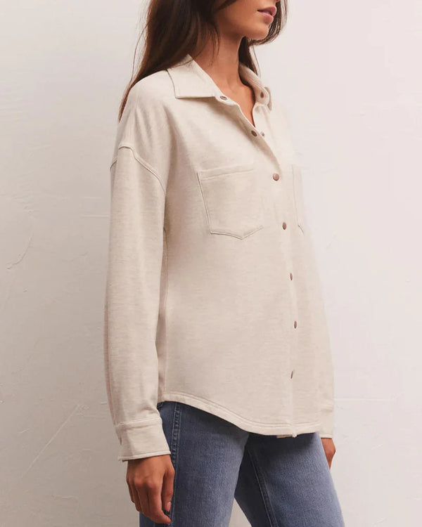 Modal Shirt Jacket - Oatmeal