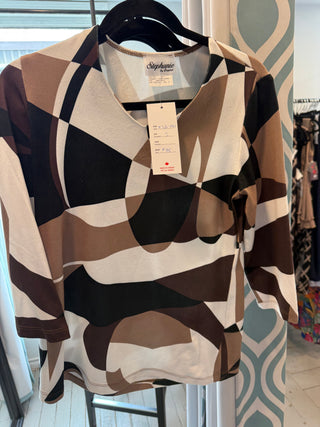 Everyday Printed V Neck Top
