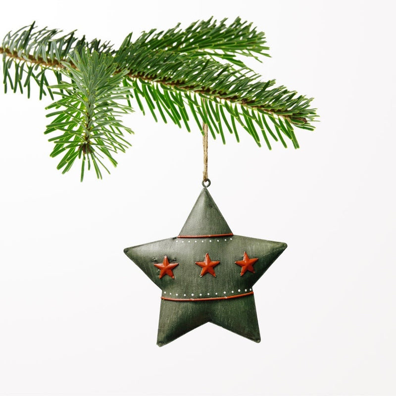 Metal Christmas Star in Green
