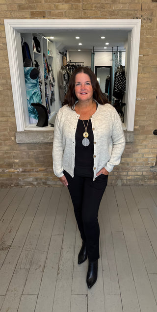 Buttoned Knit Cardigan