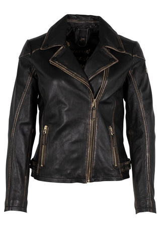Genuine Lambskin Jacket - Black/Beige
