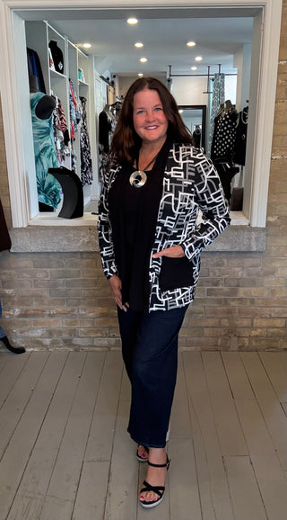 Geometric Print Cardigan