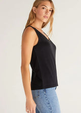 PIA SOFT V NECK TANK BLACK