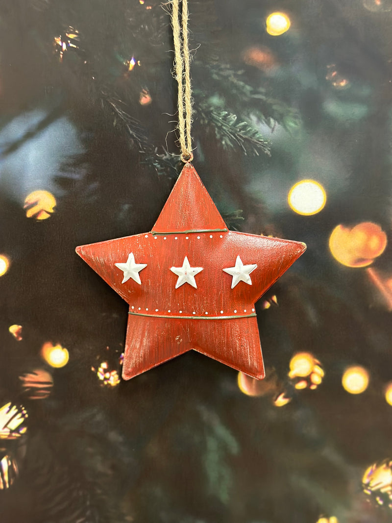 Metal Christmas Star in Red
