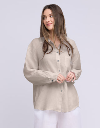 Linen Boyfriend Top
