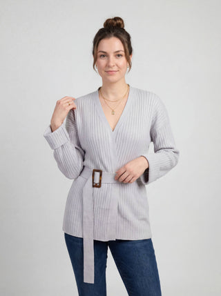 Essential Belted Ribbed Cardigan