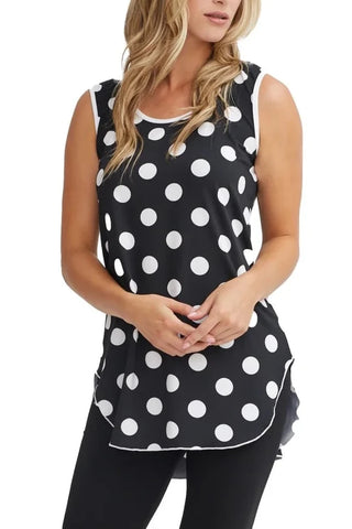 Sleeveless Tunic with curved hemline