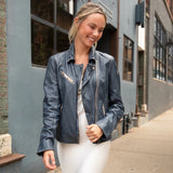 Genuine Lambskin Jacket - Denim Blue