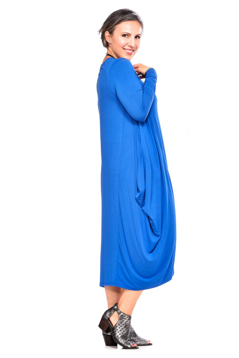 Bamboo Midi Dress w/Sleeves