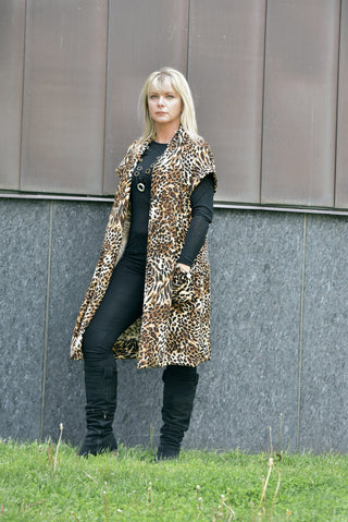Print Pocketed Maxi Sweater