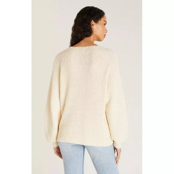 Joni V-Neck Pulllover -Ivory