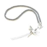 Short Dragon Fly Necklace - Grey