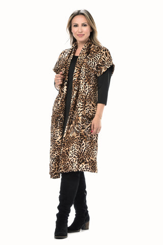 Print Pocketed Maxi Sweater