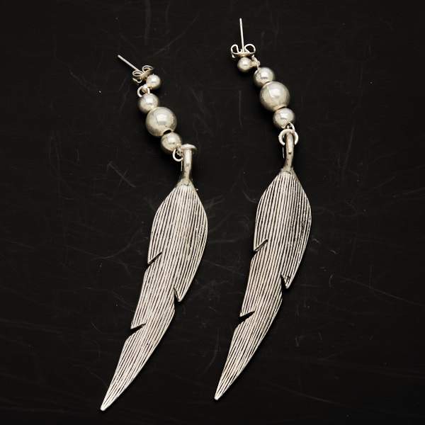 Silver Plate Large Leaf Earring