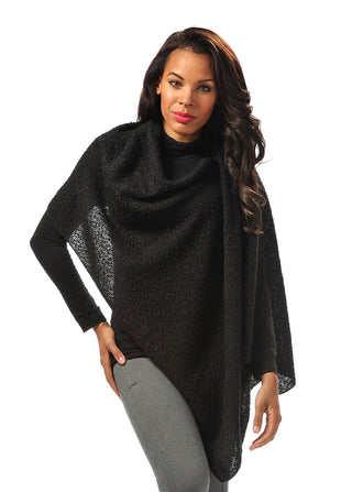 Black Boucle Poncho