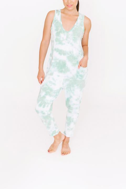 Saturday Romper in Spearmint Tie Dye