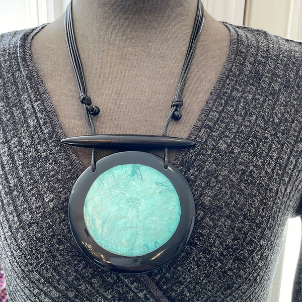 Adjustable Turquoise Circle Necklace