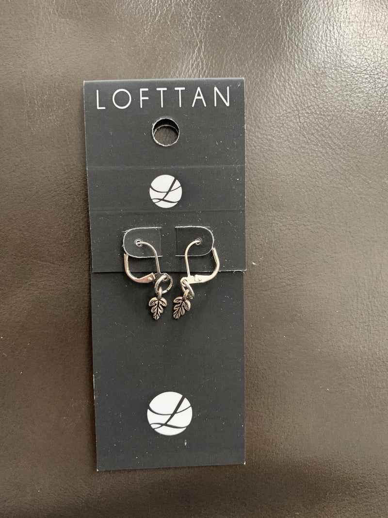 Mini Oak Leaf Earrings in Silver